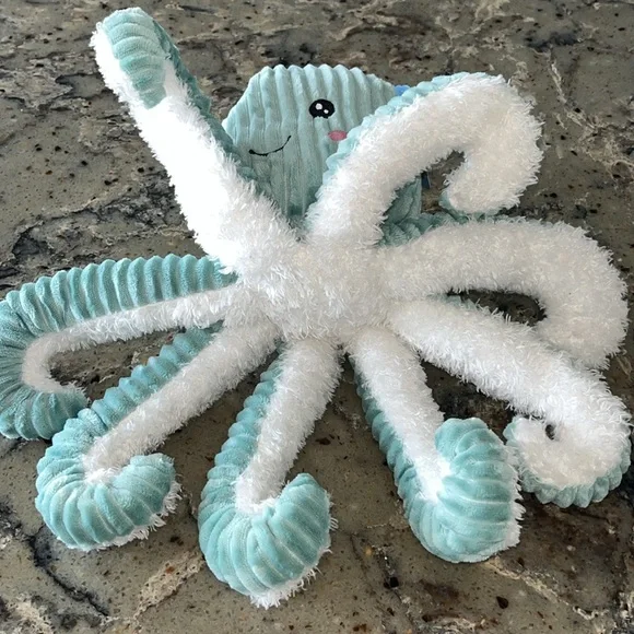 NWT Spark Create Imagine Octopus Plush w/ Rattle, Ages 0+ Teal & White Baby Toy - Picture 6 of 10